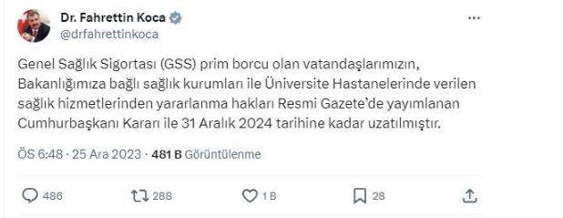 Bütün tedaviler 1 yıl boyunca tamamen ücretsiz! 81 ildeki her hastanede geçerli 6