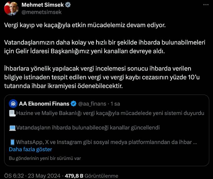 Mehmet Şimşek duyurdu: Bunu yapana ikramiye verilecek 5