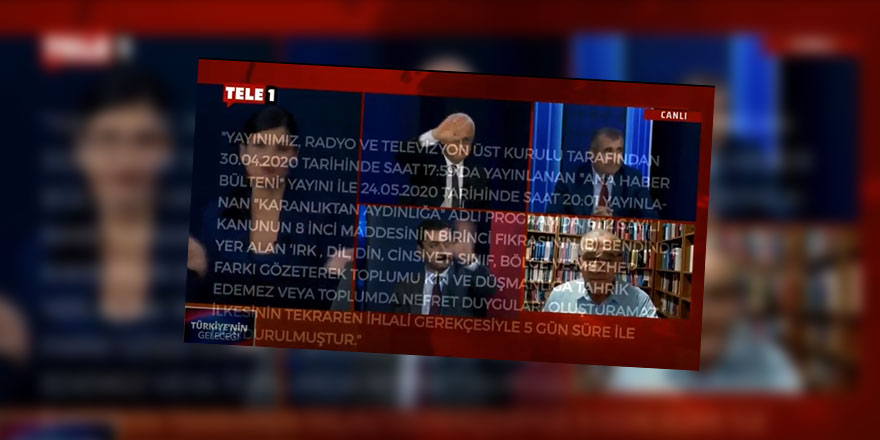 RTÜK TELE 1 ekranını böyle kararttı