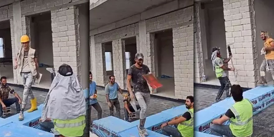 İnşaat işçileri defile yaptı, 2 günde 5 milyon izlendi!