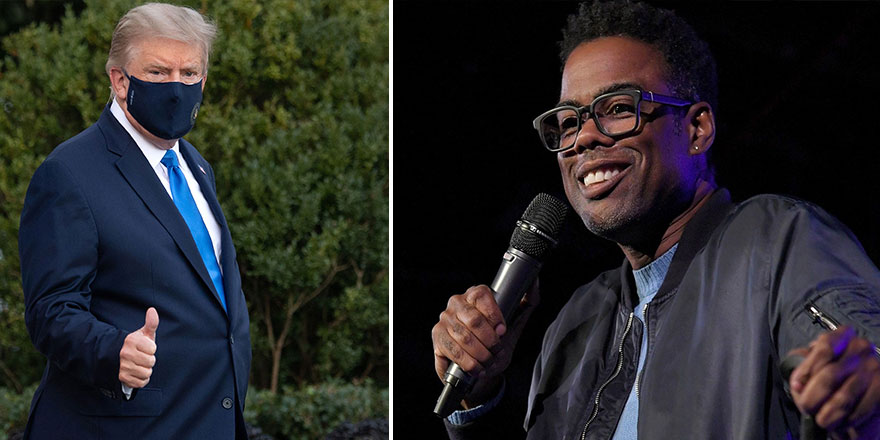 Komedyen Chris Rock'tan korona virüse yakalanan Donald Trump'a beddua!