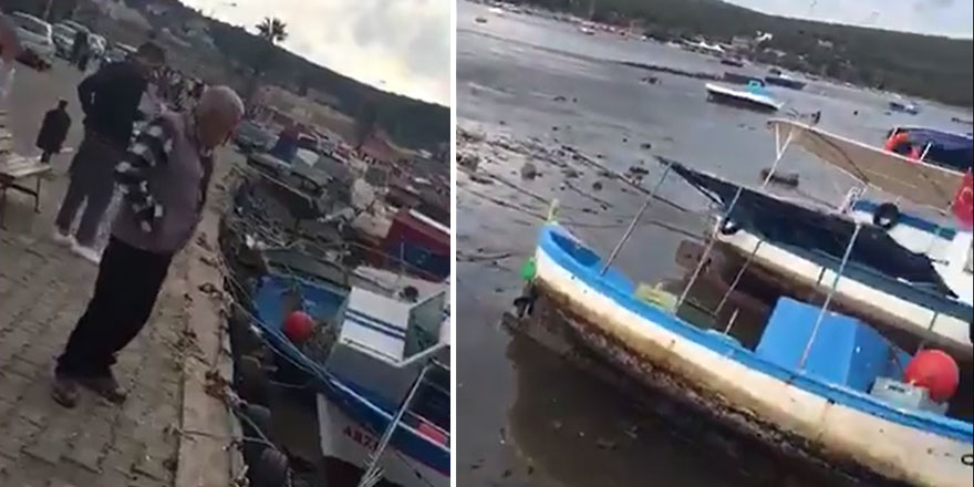 İzmir'de yaşanan deprem sonrası deniz 30 metre çekildi