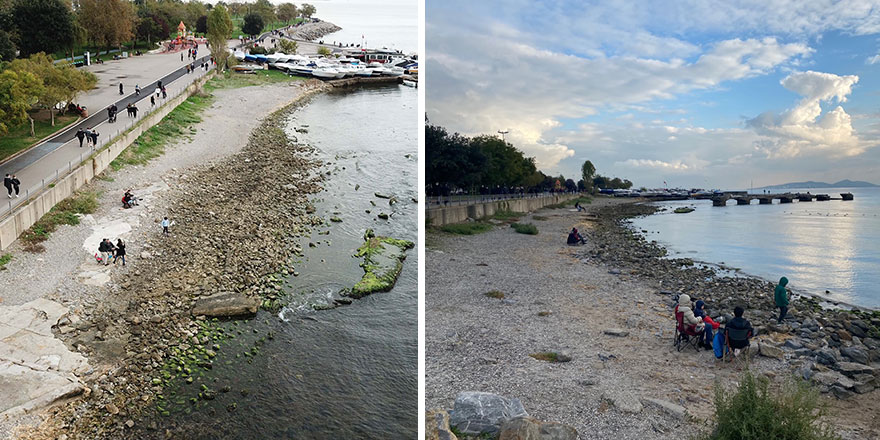 Kadıköy'de deniz çekilince tedirgin eden görüntü ortaya çıktı!