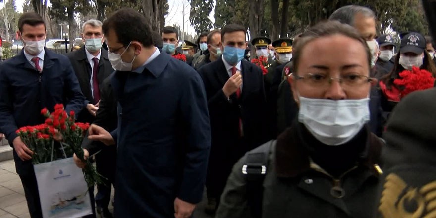 Şehitlik ziyaretinde bulunan Ekrem İmamoğlu ile Gazi yakını arasında gerilim