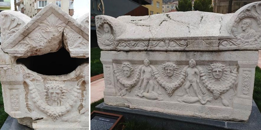 Amasya'da 1700 yıl öncesine ait gizemli lahit, üzerindeki yazılara rağmen soyuldu!