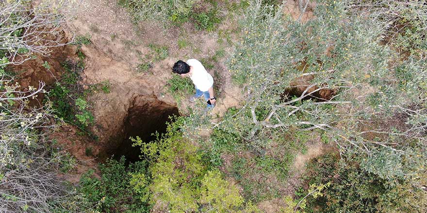 Sultangazi'de define avcıları ormanlık alanı delik deşik etti!