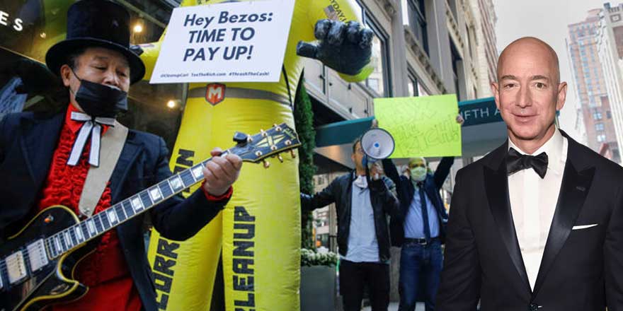 Amazon'un CEO'su Jeff Bezos'u evinin önünd protesto ettiler