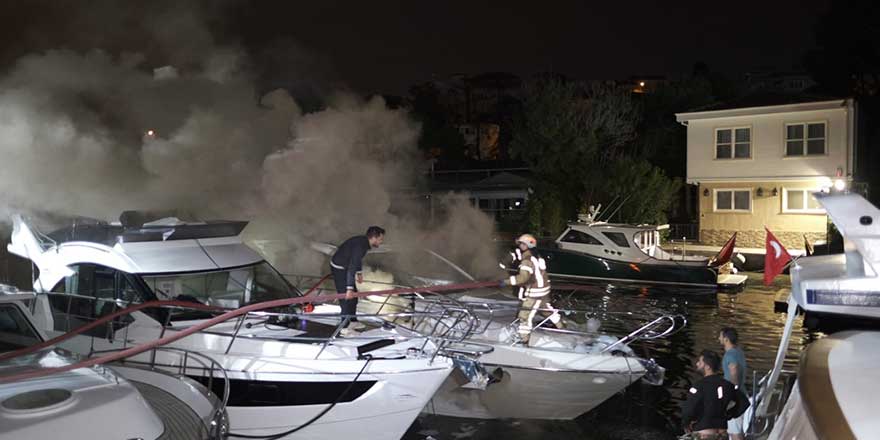 Beykoz'da yatta yangın!