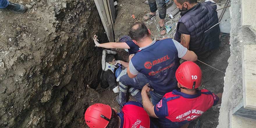 Zonguldak'ta inşaat alanında göçük!