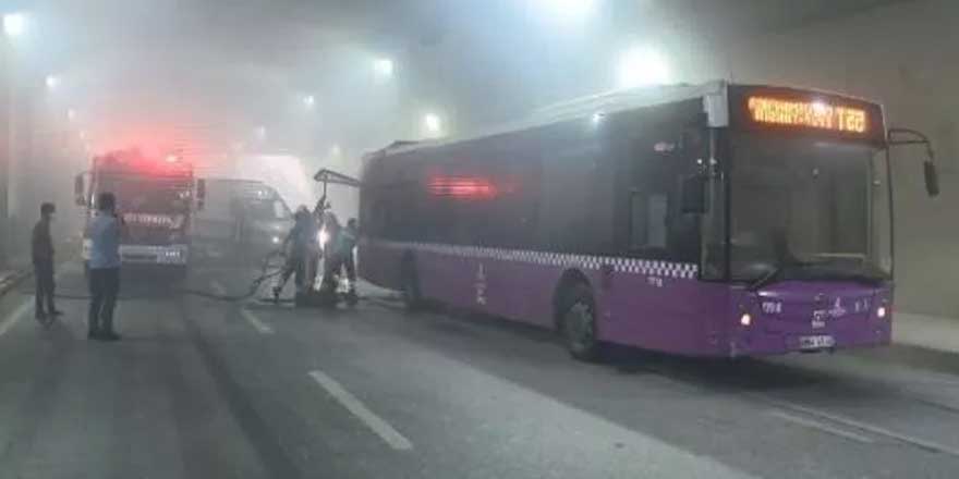 Belediye otobüsünde korku dolu anlar! Alt geçidi dumanlar kapladı