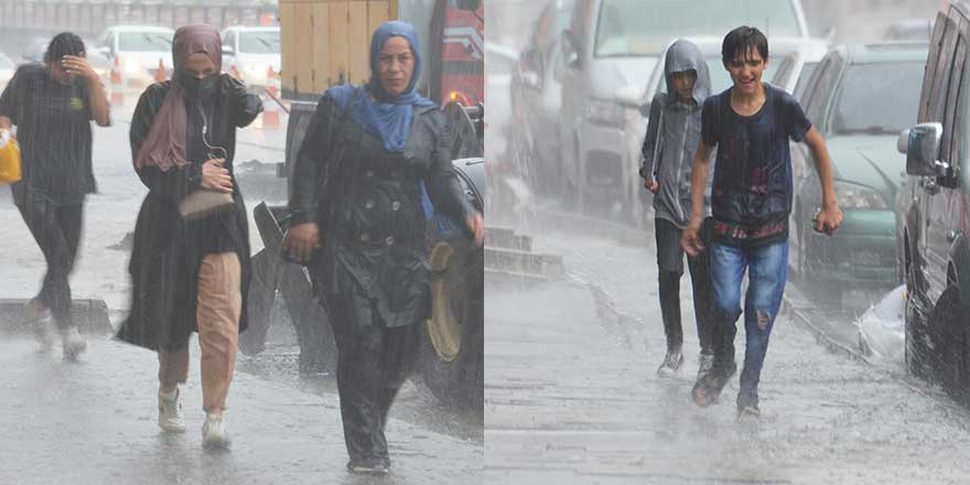 Erzurum sağanak yağışa teslim oldu!