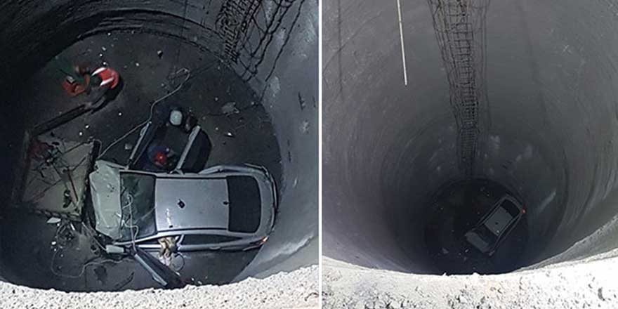 İzmir'de feci kaza! 25 metrelik çukura düştü