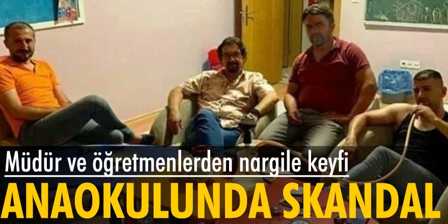 Düzce'de bir anaokulunda müdür ve öğretmenlerden nargile keyfi! Soruştırma başlatıldı