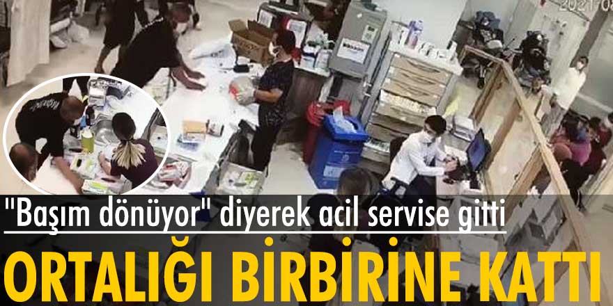 Kocaeli Gebze'de bir kişi baş ağrısyla gittiği hastanede ortalığı birbirine kattı