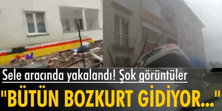 Kastamonu Bozkurt'taki selde aracında yakalandı! Şok görüntüler