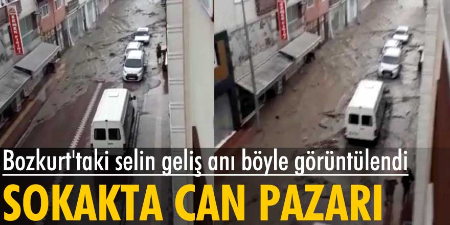 Kastamonu Bozkurt'taki selin geliş anı böyle görüntülendi