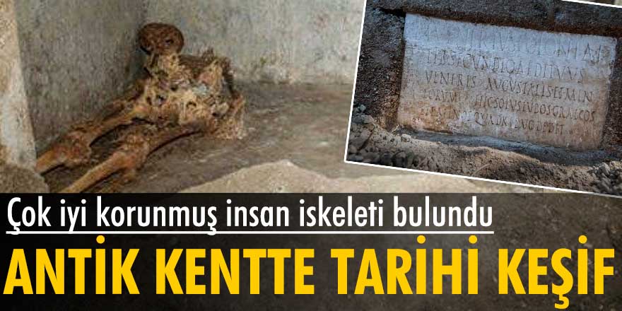 Antik Pompeii kentinde tarihi keşif: Çok iyi korunmuş insan iskeleti bulundu