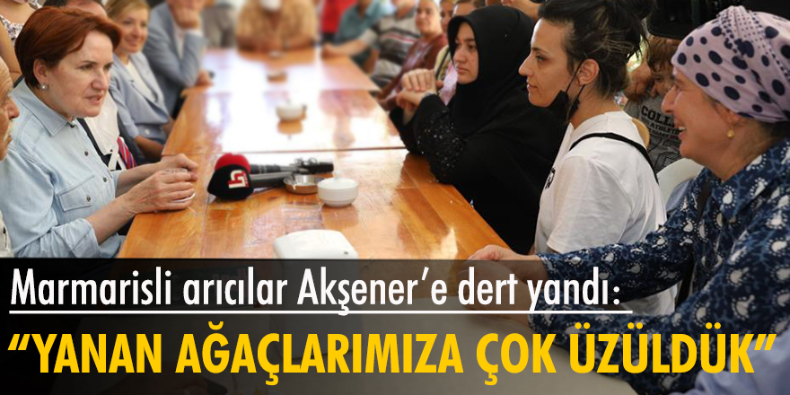 Marmarisli arıcılar Akşener’e dert yandı: Bizi evlerimizden çok yanan ağaçlarımız üzdü