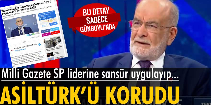 Milli Gazete Temel Karamollaoğlu'nun Asiltürk ile ilgili sorusuna yer vermedi
