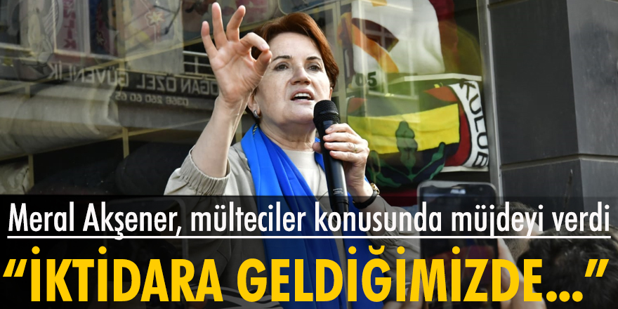 Meral Akşener mülteciler konusunda müjdeyi verdi