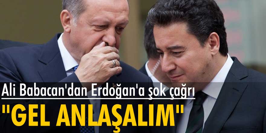 Ali Babacan'dan Erdoğan'a şok teklif