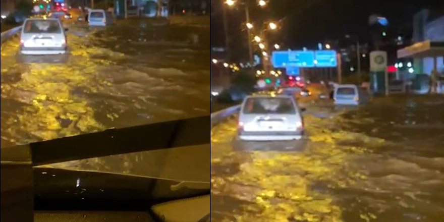 Trabzon'da etkili olan sağanak sürücülere zor anlar yaşattı