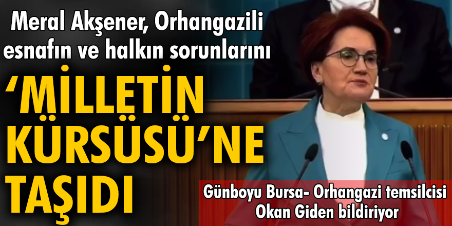 Meral Akşener, Orhangazili esnafın ve halkın sorunlarını 'Milletin Kürsüsü'ne taşıdı