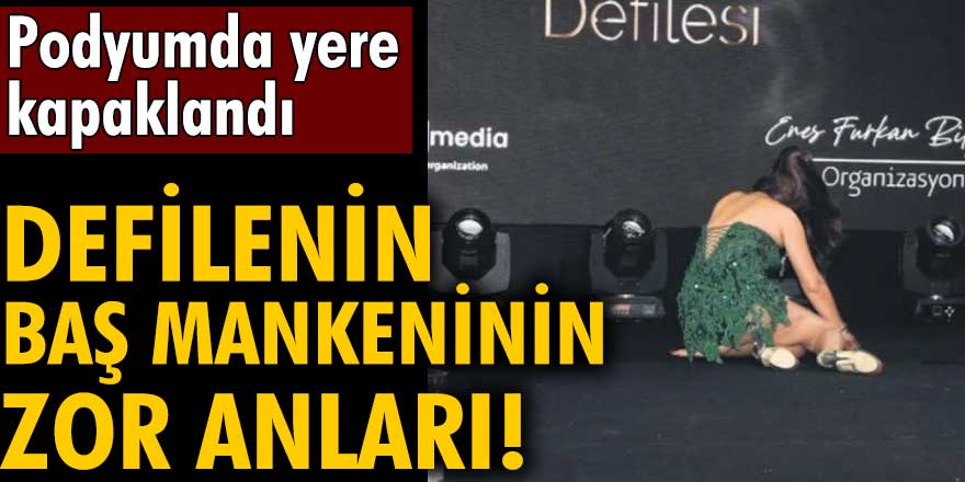 Tuğba Altıntop'un zor anları! Podyumda yere kapaklandı