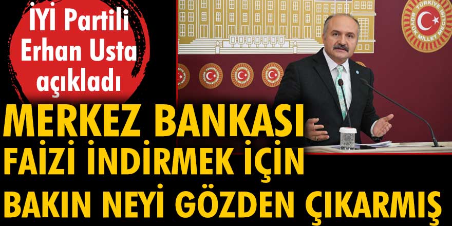 İYİ Partili Erhan Usta açıkladı: Faizi indirmek için bakın neyi gözden çıkardılar