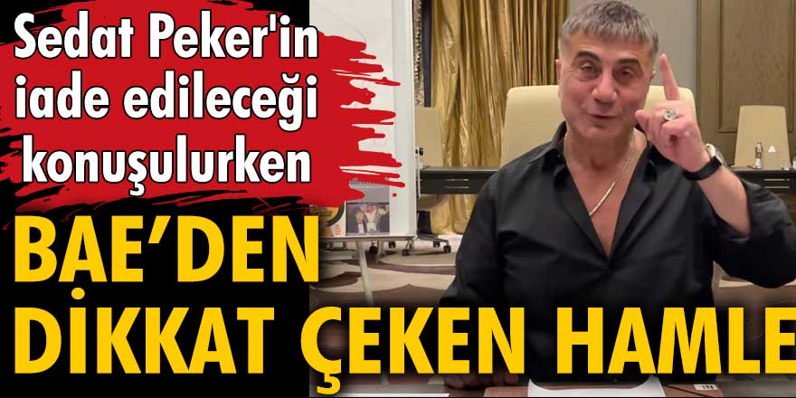 Sedat Peker'in iade edileceği konuşulurken BAE'den dikkat çeken hamle