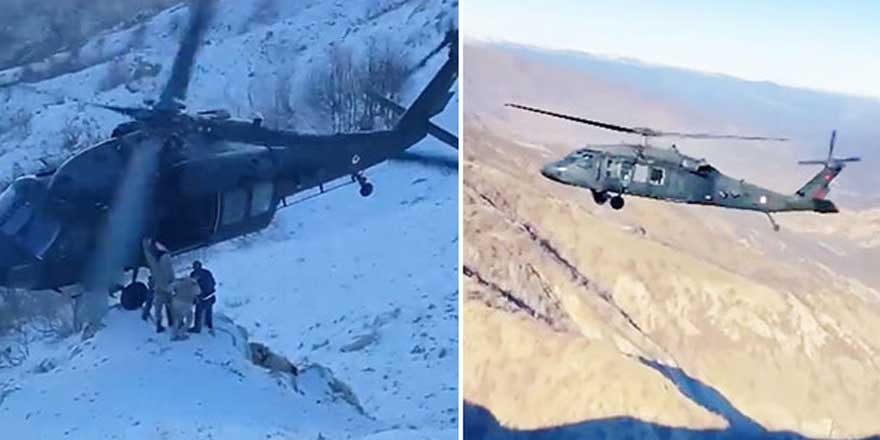 Şenyayla’da yaralanan askerin tahliyesi, helikopter ile yapıldı