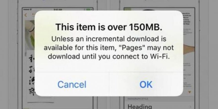 iPhone 150 MB indirme sınırı kaldırıldı