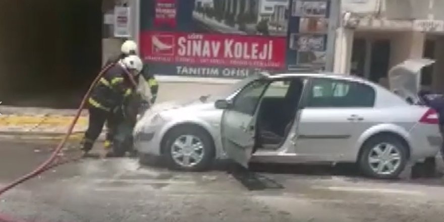 Noteri beklerken satın alacağı otomobil yandı