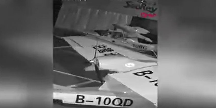 Uçak çalmaya çalışan çocuk kameralara yansıdı