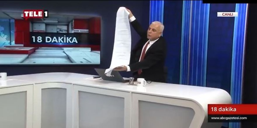 Yanardağ, Tele 1'deki yayına 4 metrelik dava makbuzları ile çıktı!