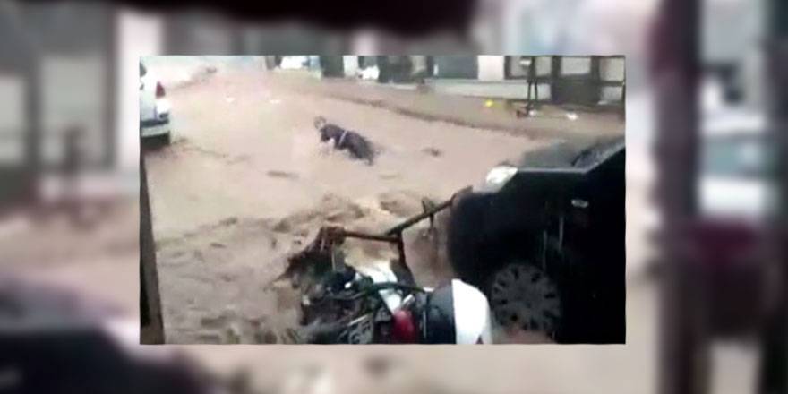 Bursa'da sel hayatı felç etti: "Abla gidiyor gidiyor"