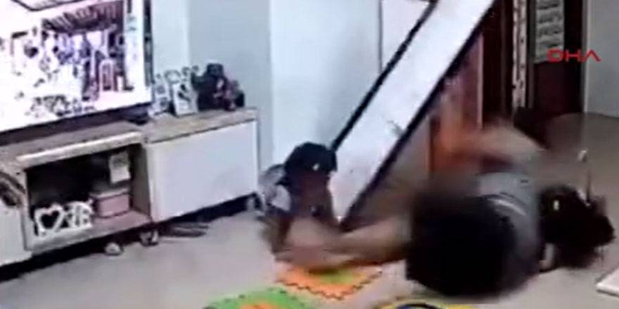 Süper baba küçük kızını son anda kurtardı