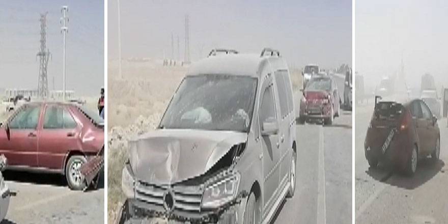 Kum fırtınasında  zincirleme kaza