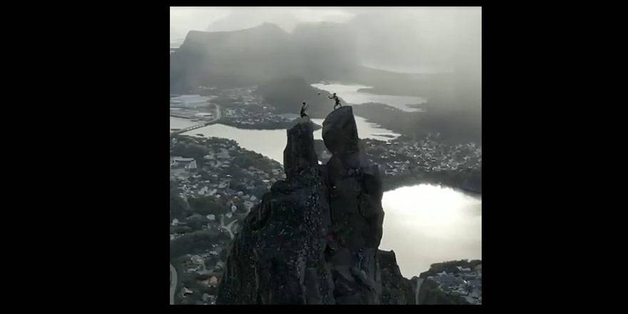 Bu İnsanlar çıldırmış olmalı! 569 metre yükseklikte yaptıkları tüyler ürpertti