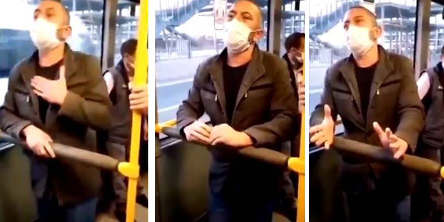 Halk otobüsünde skandal görüntüler