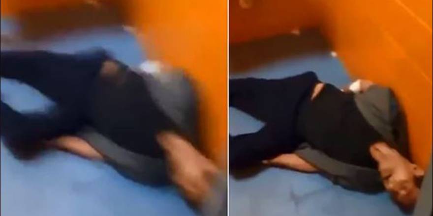 Hastane tuvaletinde infial yaratan görüntüler