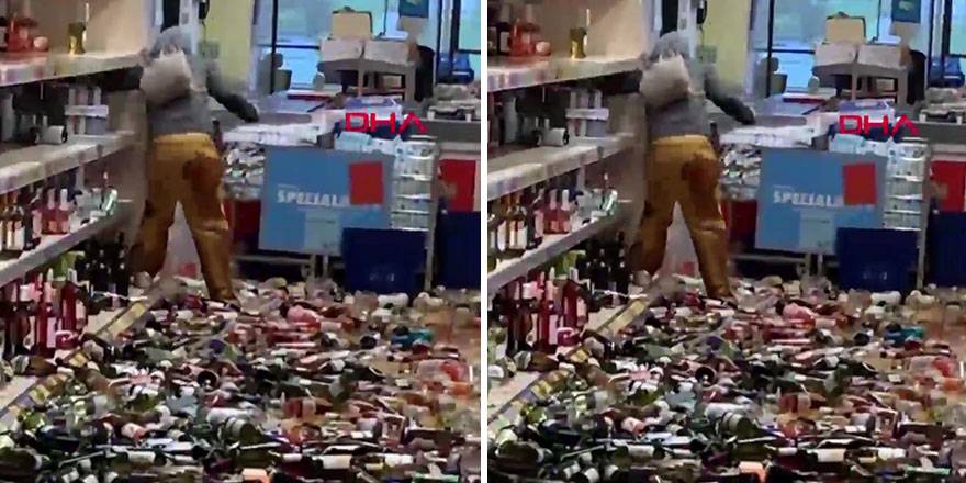 İngiltere'de bir kadın markette sinir krizi geçirdi!