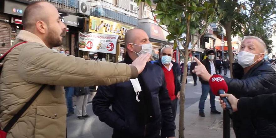 Sokak röportajında birbirlerine girdiler