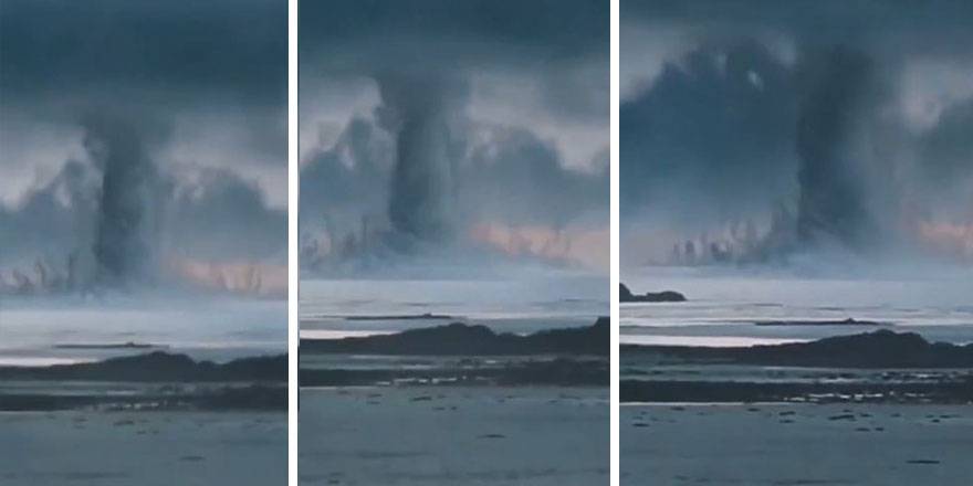 Gökten gelip denize doğru indi