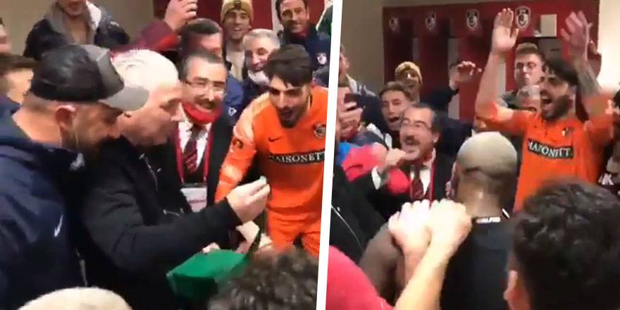 Gaziantep'te Sumudica ve futbolcuların sevinci olay oldu