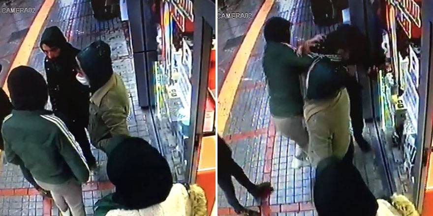 Rize'de cadde ortasında yumruklu tekmeli kavga!