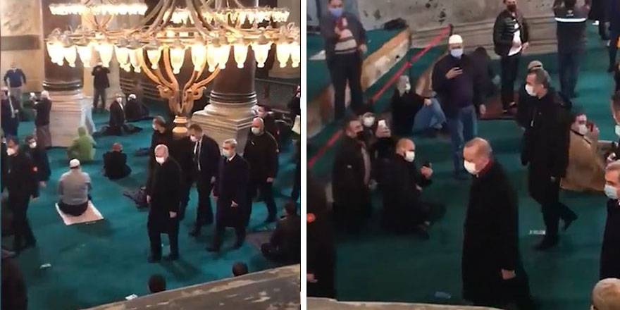 Erdoğan Ayasofya Cami'ye böyle giriş yaptı