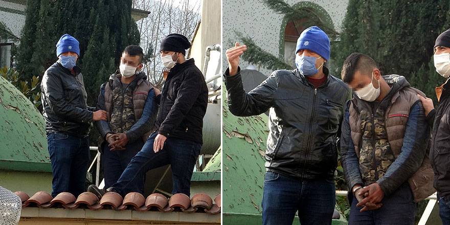 Bursa'da cami çatısında hırsızlık yapan Kamil İ. böyle indirildi!