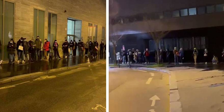 Paris'te gece yarısı oluşturulan kuyruğun ucu bucağı yok