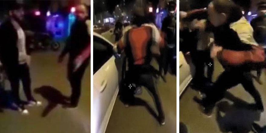 Motosikletli grubun sürücüye saldırdığı anlar kamerada